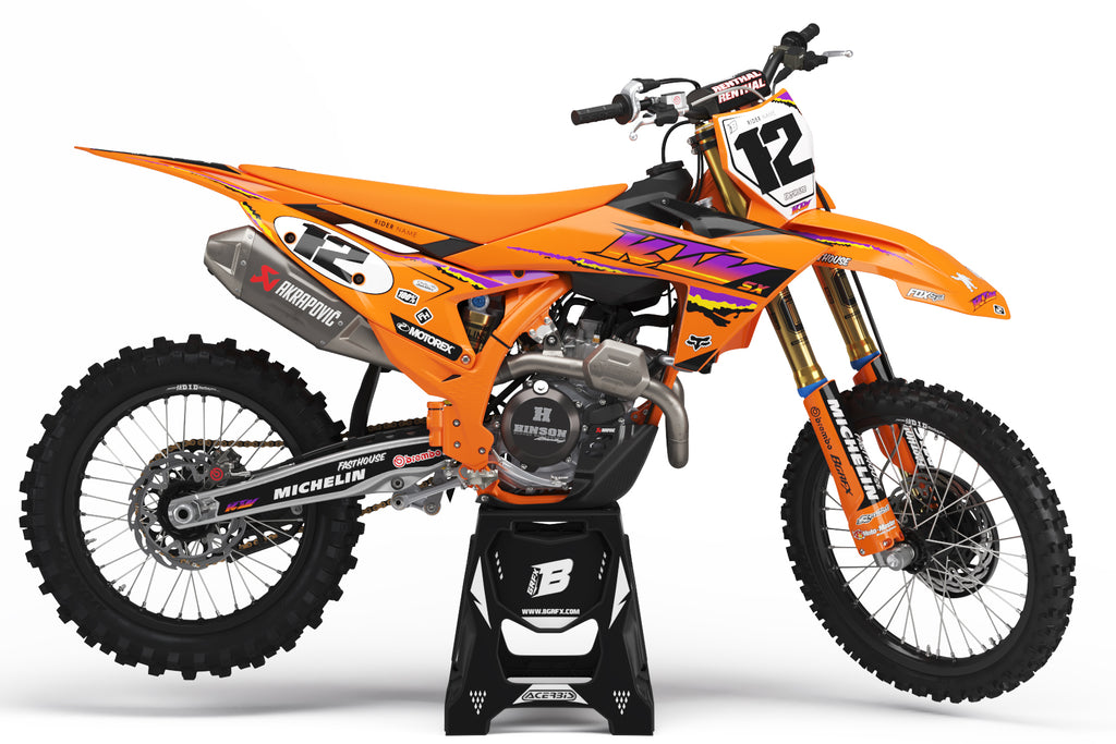 FULL GRAPHICS KIT FOR KTM ''RETRO'' DESIGN bling graphix