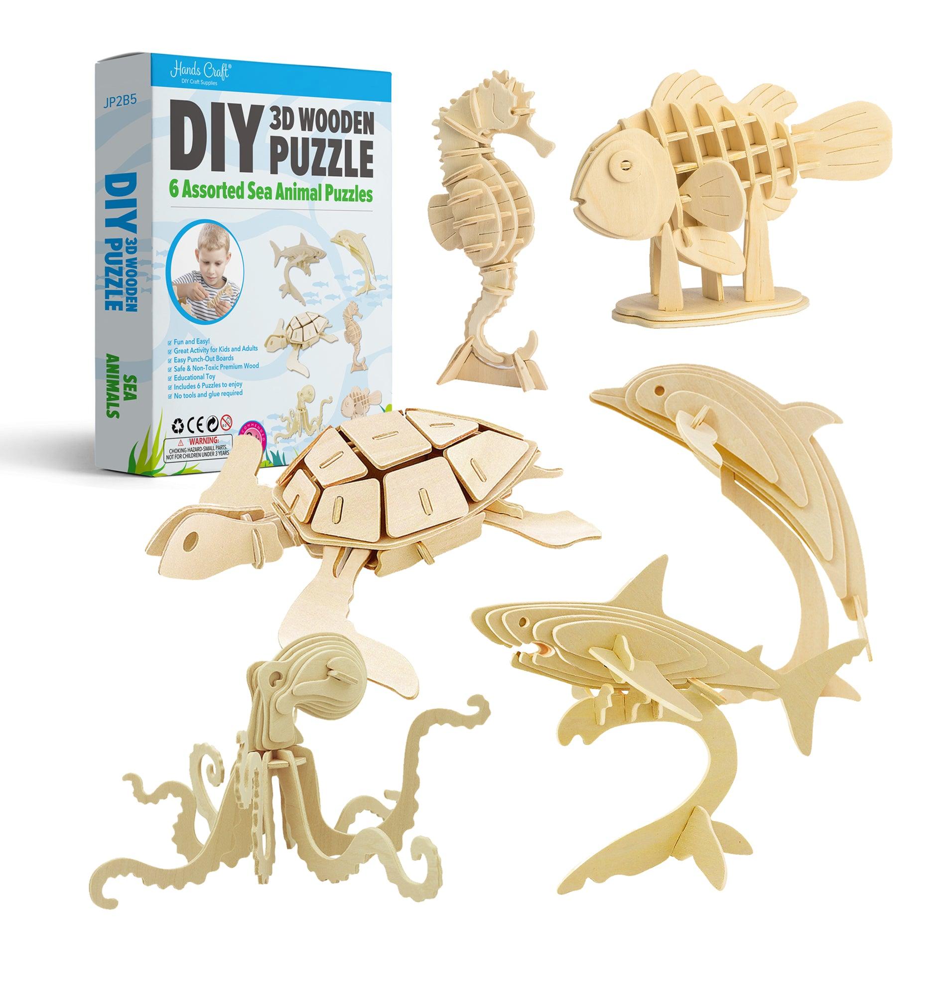 Ejecutante religión ideología 3D Puzzle Wood Sea Animals (6 pack bundle) – Hands Craft US, Inc.