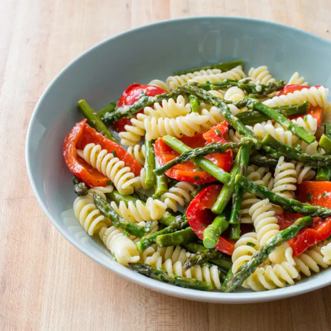 Pasta Salad with Asparagus and Roasted Red Peppers