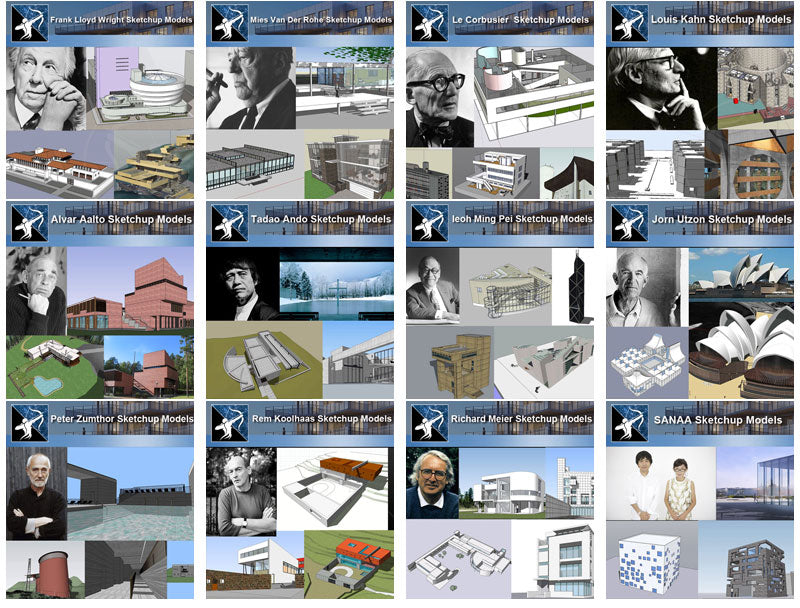 ★★Total 107 Pritzker Architecture Sketchup 3D Models★ (Best Recommanded!!)