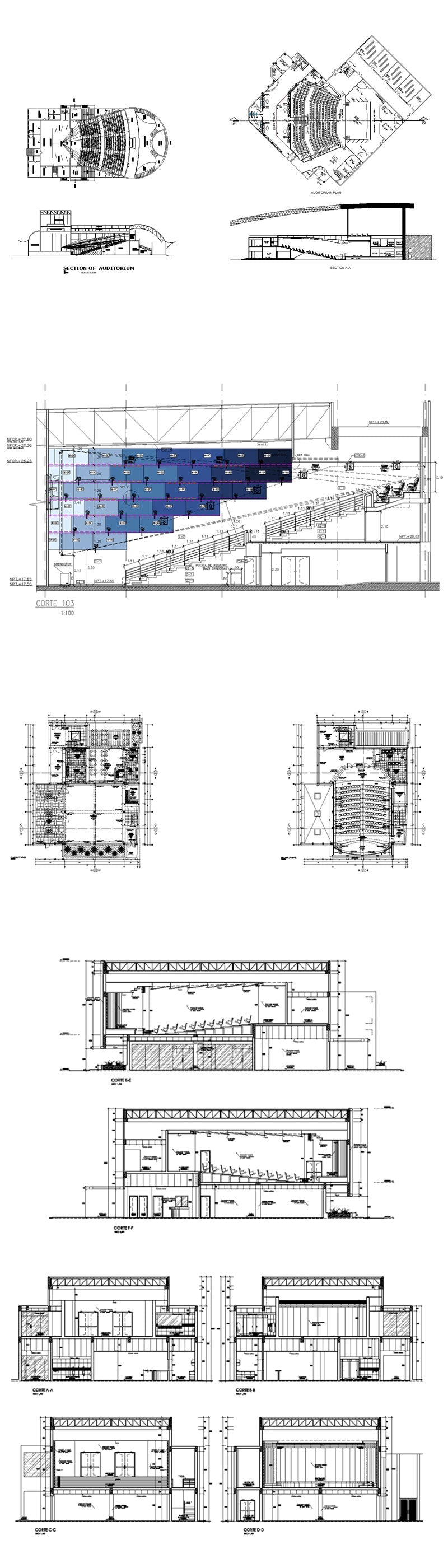 ★【Cinema CAD Drawings Collection V2】@Cinema Design,Autocad Blocks,Cinema Details,Cinema Section,Cinema elevation design drawings