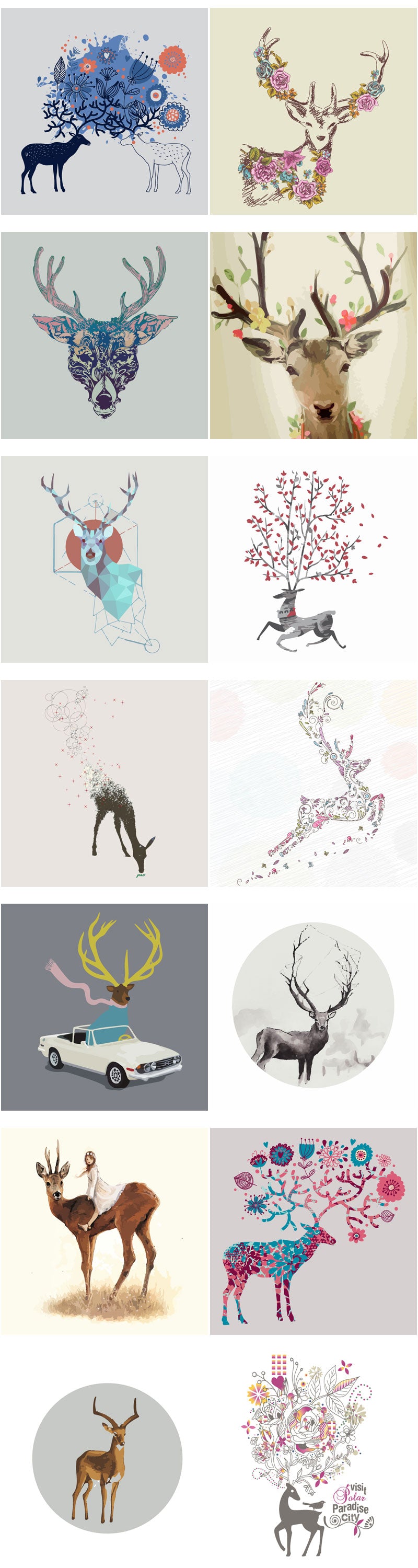 Download Deer Vector AI Files  “AI” files can be used in any art design.