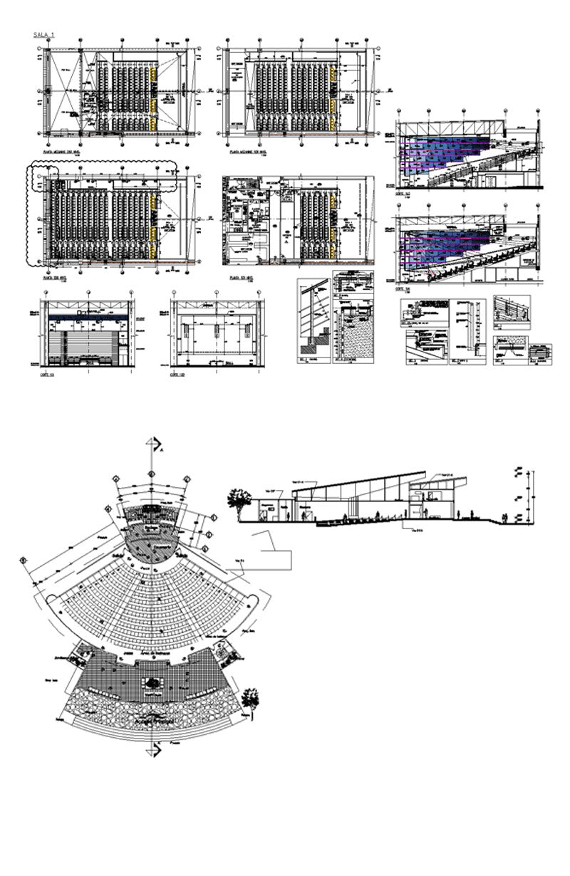 ★【Cinema CAD Drawings Collection V2】@Cinema Design,Autocad Blocks,Cinema Details,Cinema Section,Cinema elevation design drawings