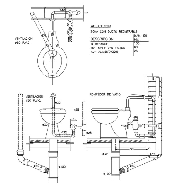 【CAD Details】Toilet installation CAD Details
