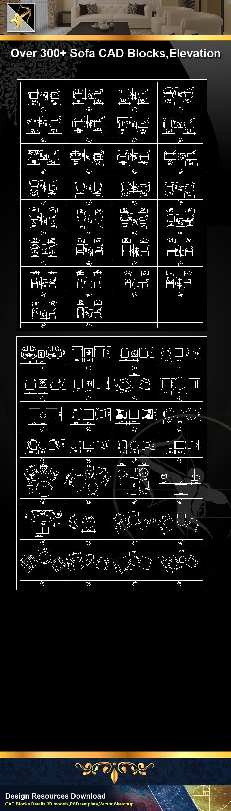 Sofa CAD Blocks,Sofa Elevation,Sofa Design