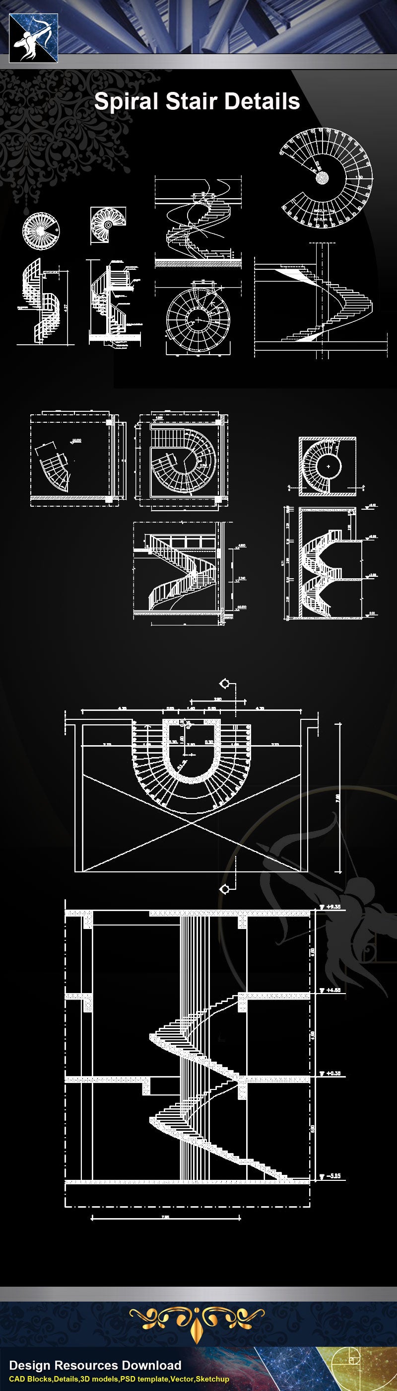 ★【Stair Details】Spiral Stair Details