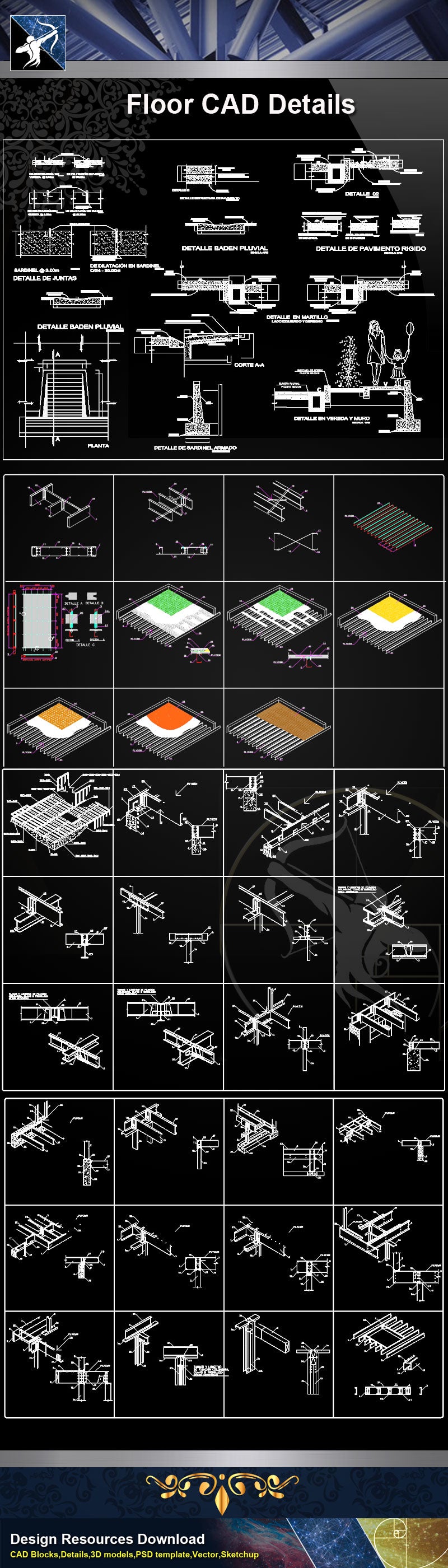 ★【 Floor Details】Floor CAD Details Collection