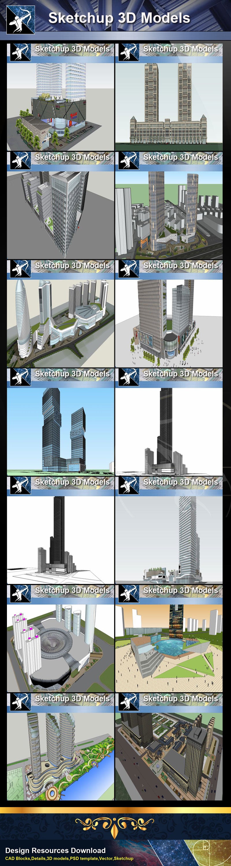 ★★Best 37 Types of Commercial,Shopping Mall Sketchup 3D Models Collection(Recommanded!!)