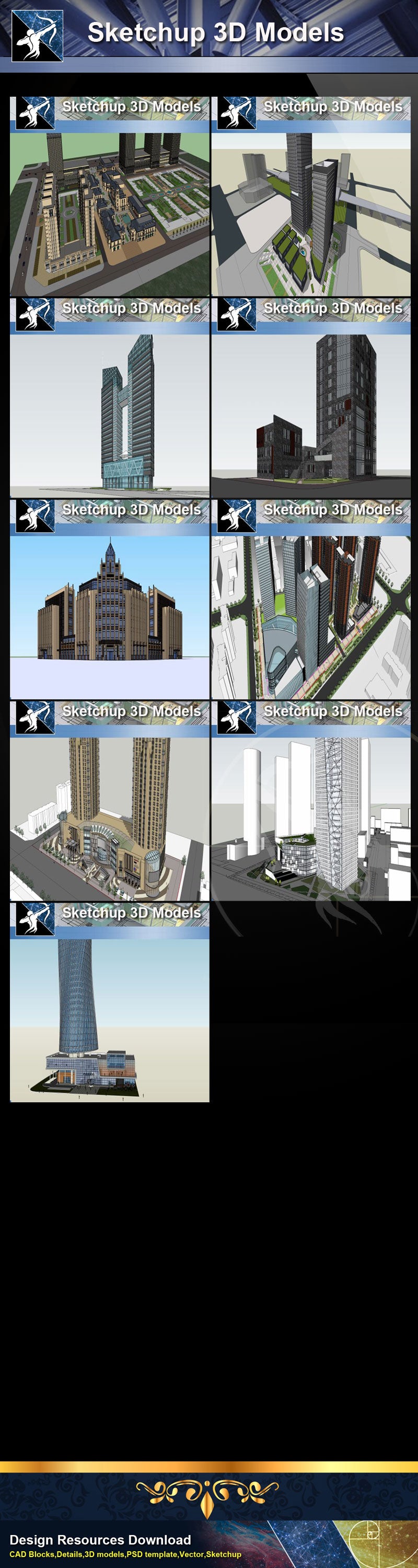 ★★Best 37 Types of Commercial,Shopping Mall Sketchup 3D Models Collection(Recommanded!!)