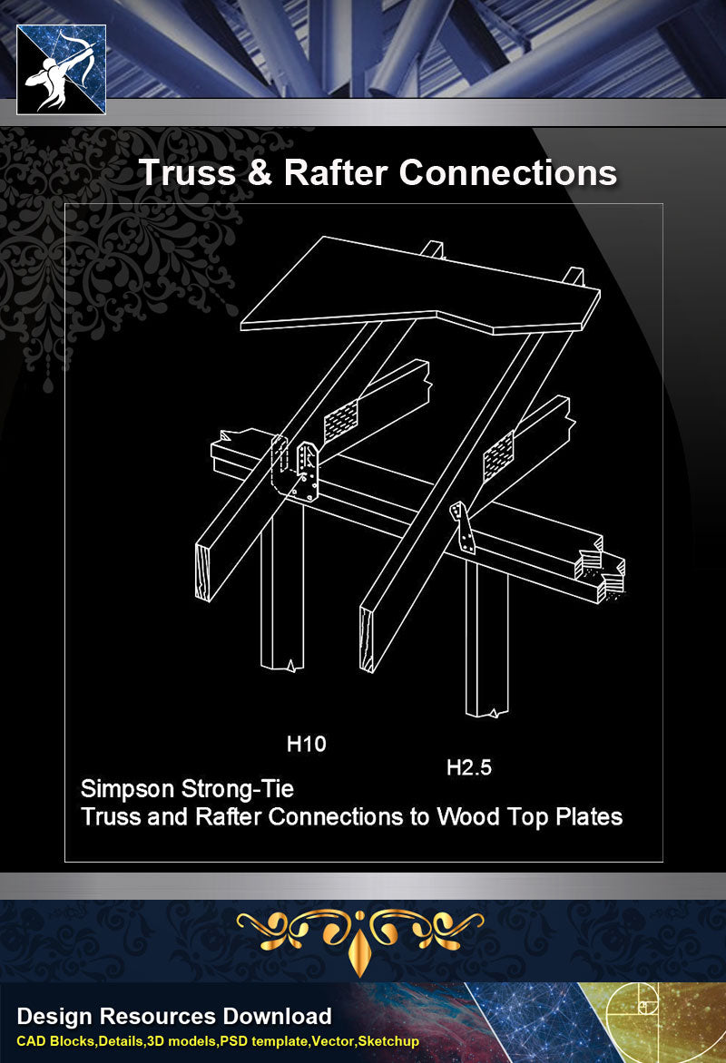 【Free Steel Structure Details】Truss @ Rafter Connections
