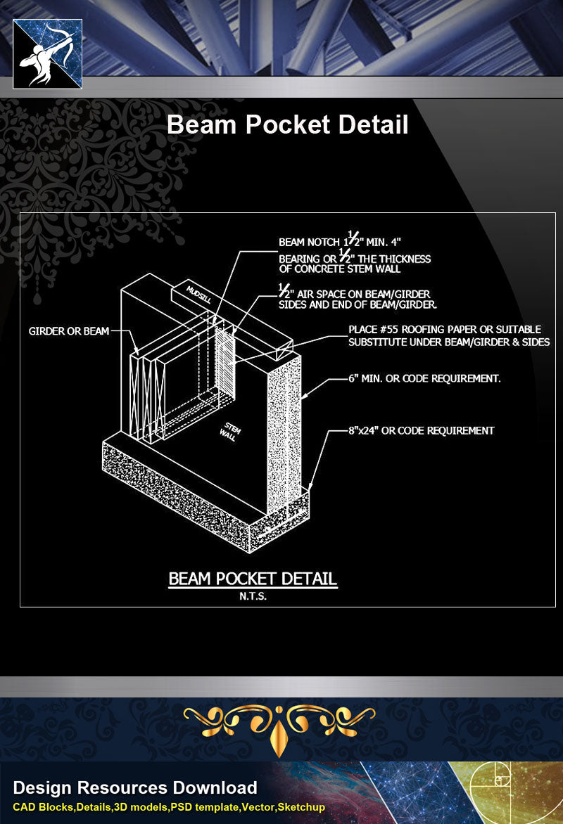 【Free Architecture Details】Beam Pocket Detail