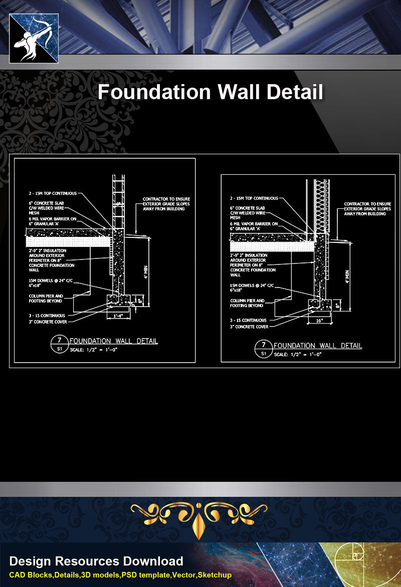 【Free Foundation Details】Foundation Wall Detail