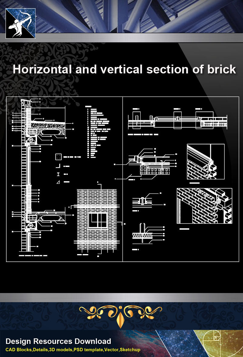 ★【Concrete Details】Horizontal and vertical section of brick