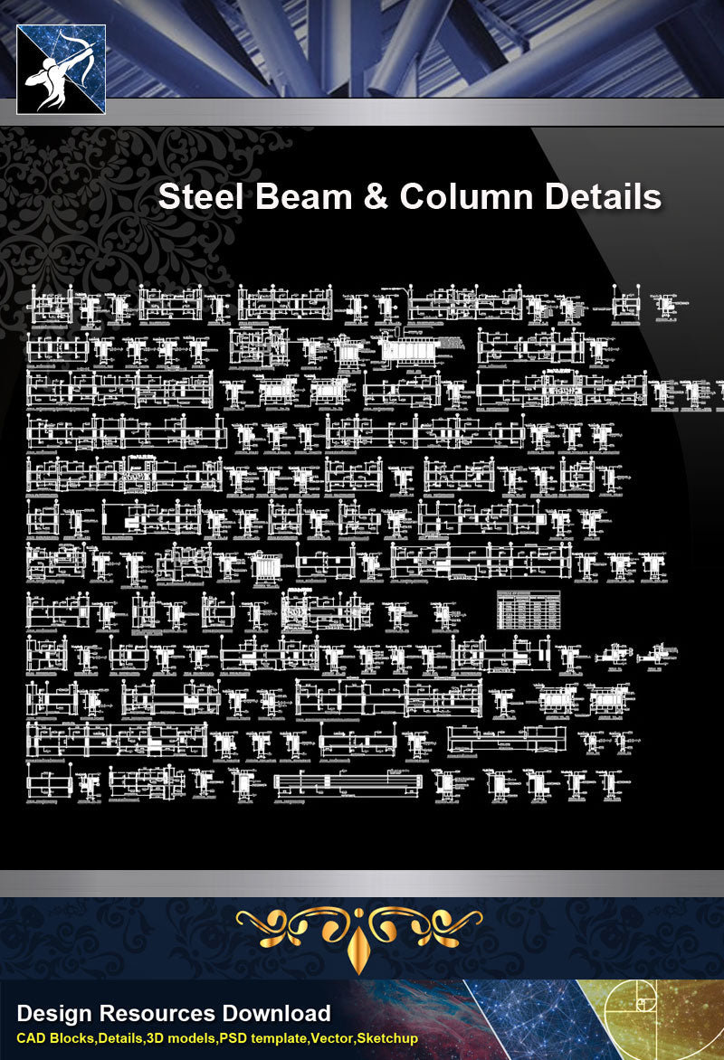 ★【Free Steel Structure Details】Steel Beam & Column Details