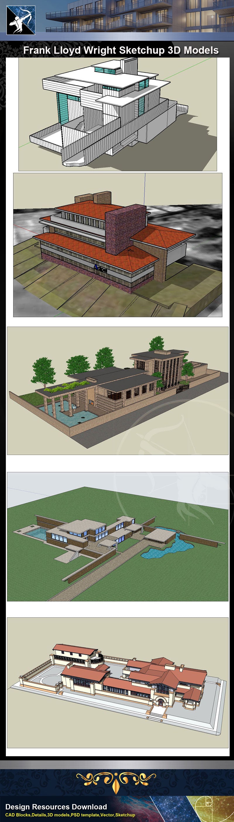 ★★Total 107 Pritzker Architecture Sketchup 3D Models★ (Best Recommanded!!)