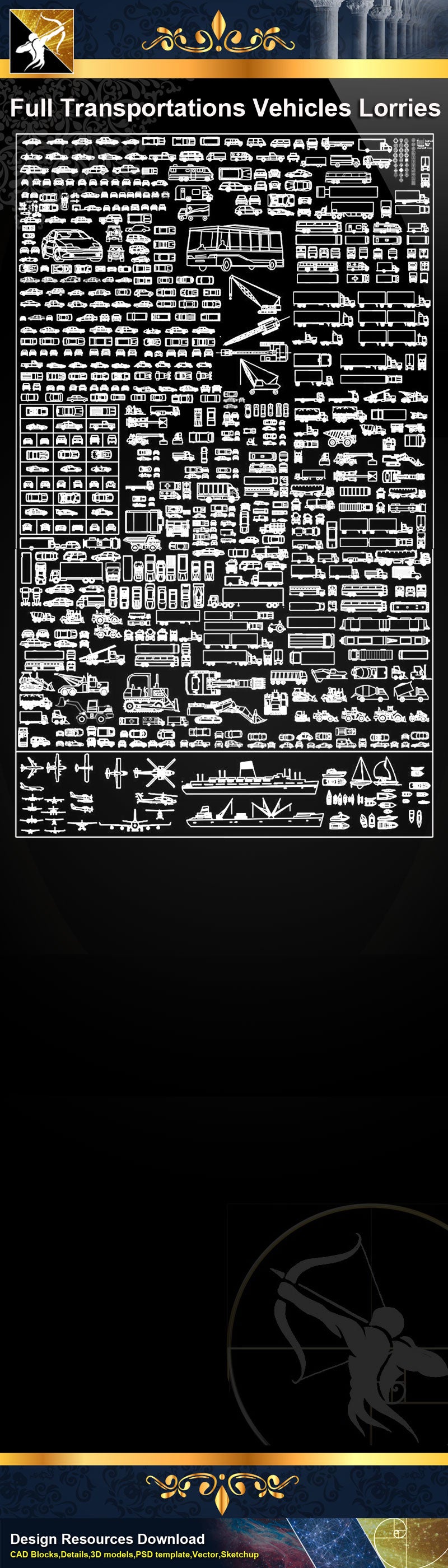 Transportations, Vehicles ,Lorries,Landscape Design Blocks