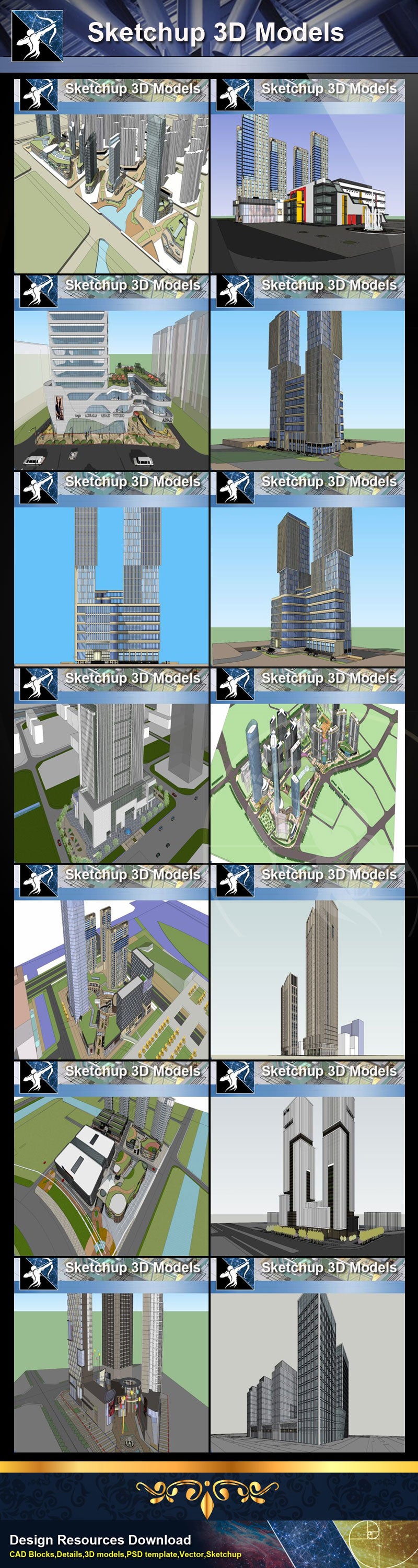 ★★Best 37 Types of Commercial,Shopping Mall Sketchup 3D Models Collection(Recommanded!!)