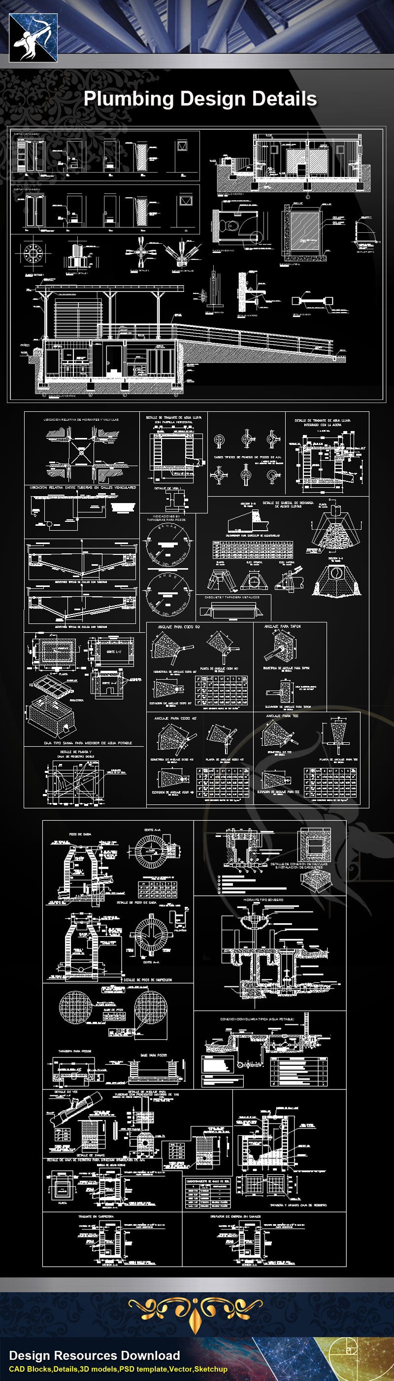 【Sanitations Details】Plumbing Design 2 (Recommanded!!)