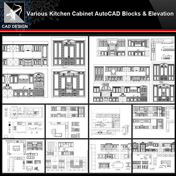 Various Kitchen Cabinet Autocad Blocks Elevation V 2 All