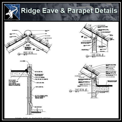 【Architecture Details】Ridge Eave & Parapet Details