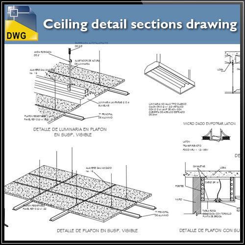 【CAD Details】Ceiling detail sections drawing