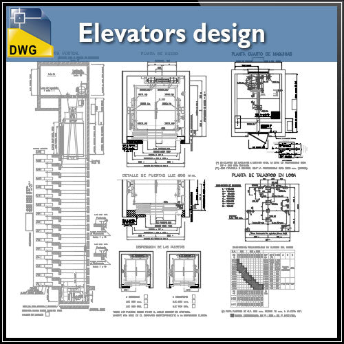 【CAD Details】Detail drawing blocks of elevators design CAD Details