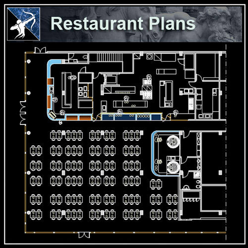Restaurant Design CAD Blocks,Plans,Layout