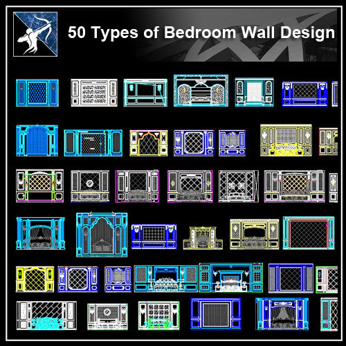Over 52 Types Bedroom Back Wall Design Cad Drawings