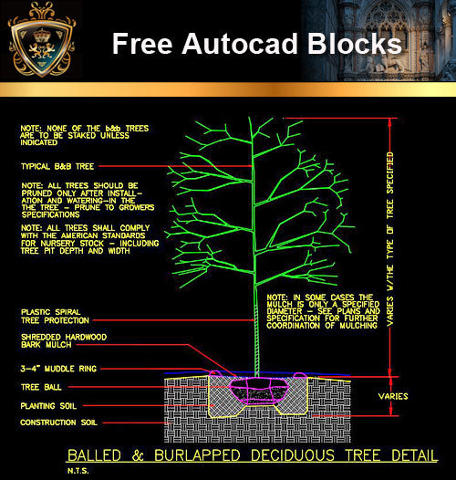 Free autocad blocks 3d trees