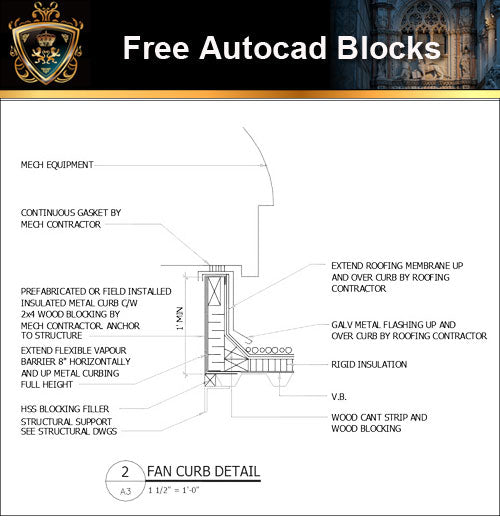 Free Cad Details Fan Curb Detail