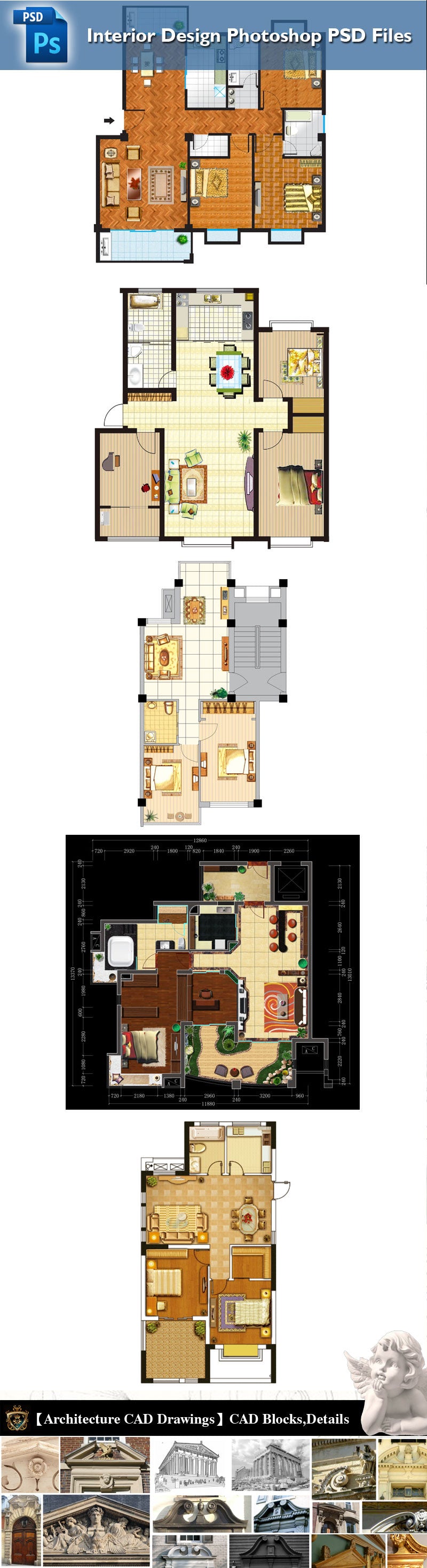 Interior Design Layout Photoshop PSD,Furniture PSD,Room plan PSD