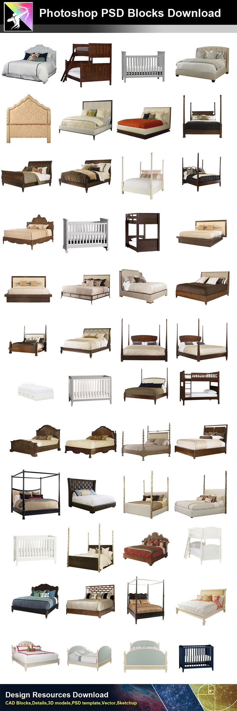 【Photoshop PSD Blocks】Bed Blocks V2