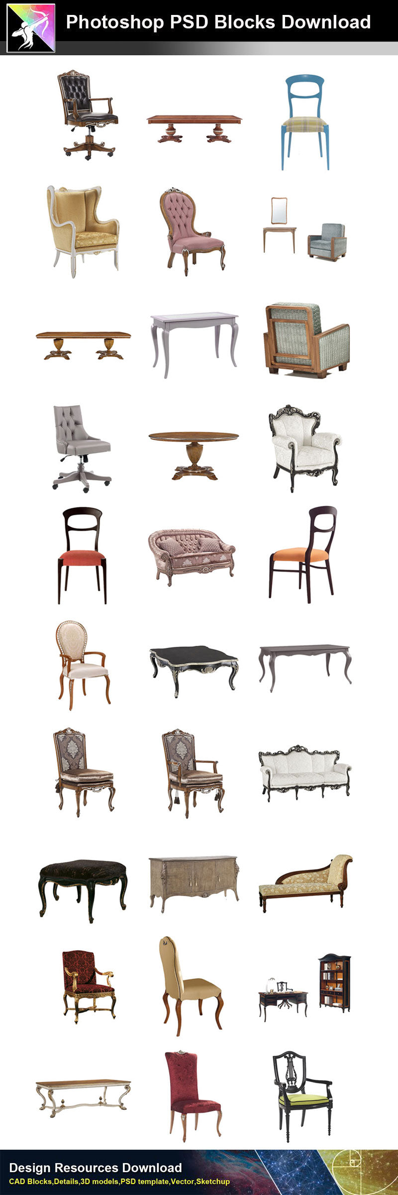 【Photoshop PSD Blocks】Chair PSD V.1