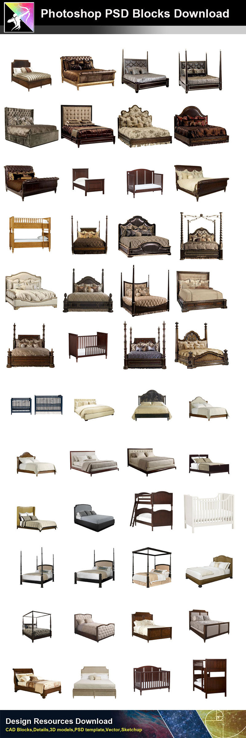 【Photoshop PSD Blocks】Bed Blocks V3