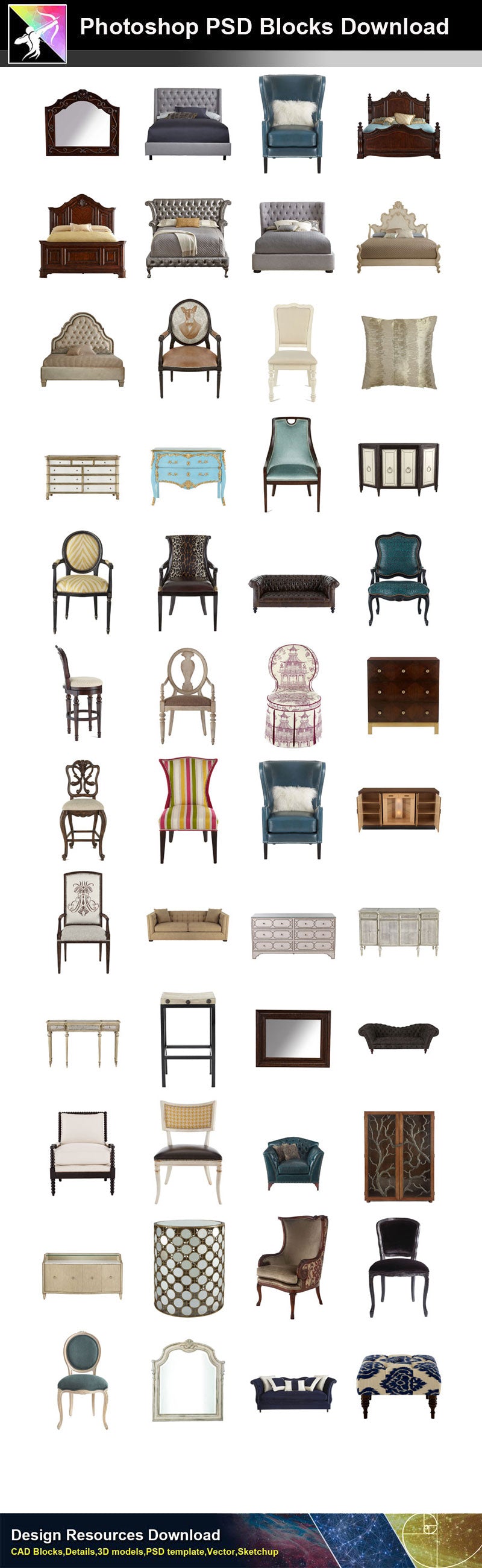 【Photoshop PSD Blocks】Luxury Furniture PSD Blocks 2