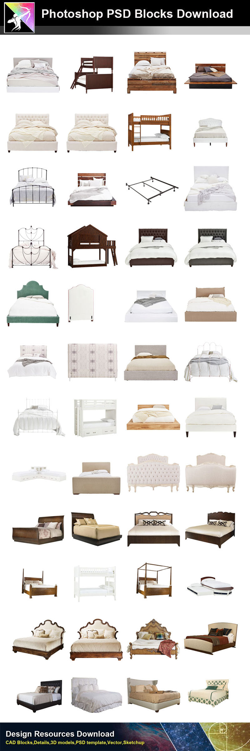 【Photoshop PSD Blocks】Bed Blocks V2