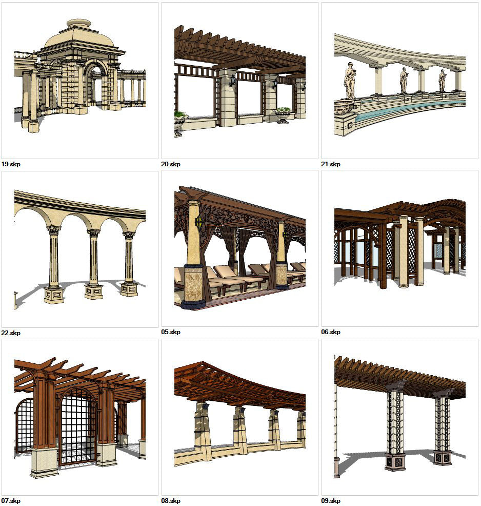 ★★Sketchup 3D Models-9 Types of Landscape Gallery Sketchup Models V.3