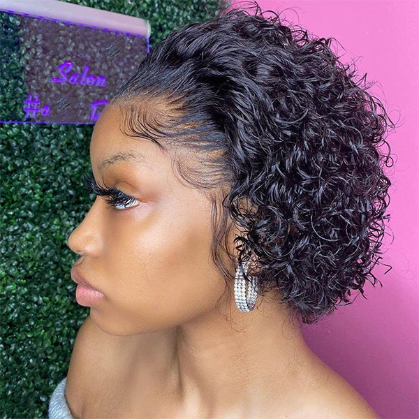 New Slick Back Curly Short Cut 13x4 Frontal Lace Wig – Luvme Hair