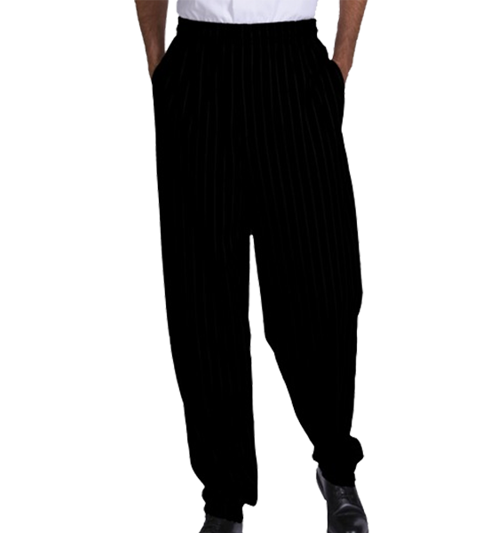 black baggy chef pants