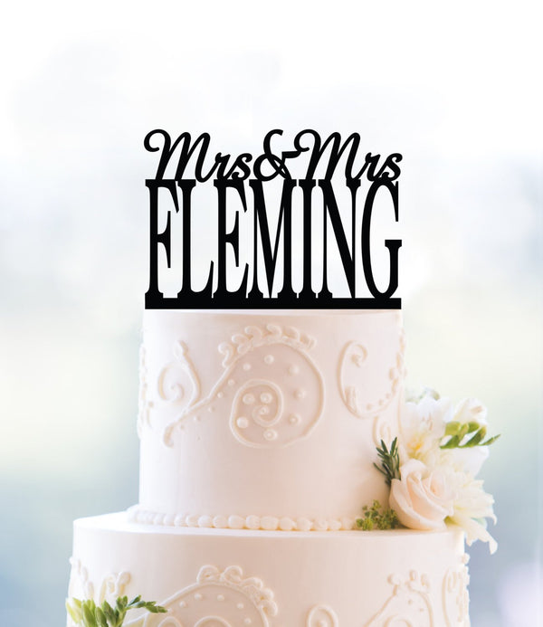 Custom Mrs And Mrs Cake Topper Lesbian Wedding Cake