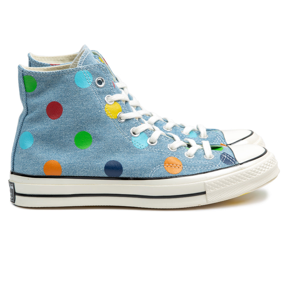 blue polka dot converse