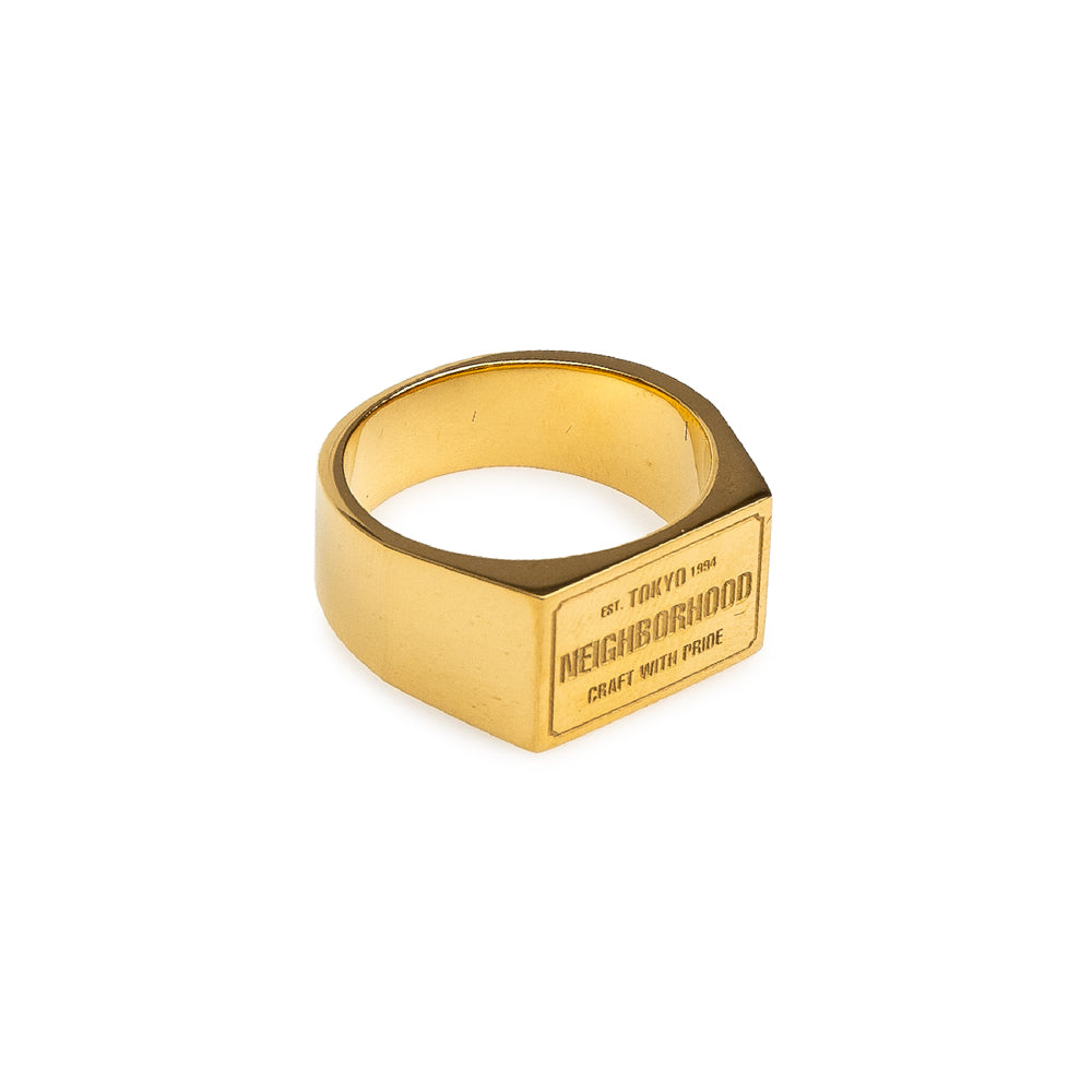 休み NEIGHBORHOOD GOLD SIGNET RING ecousarecycling.com