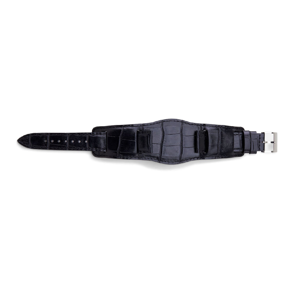 Leather EMB Watch Band . CL | Black