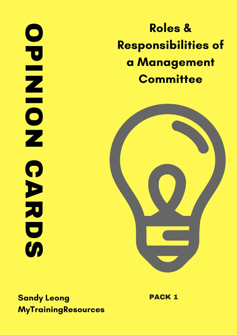 Roles & Responsibilities Of A Management Committee Opinion Cards Pack –  Mytrainingresources