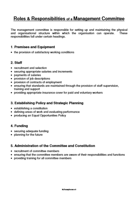 Roles & Responsibilities Of A Management Committee Opinion Cards Pack –  Mytrainingresources