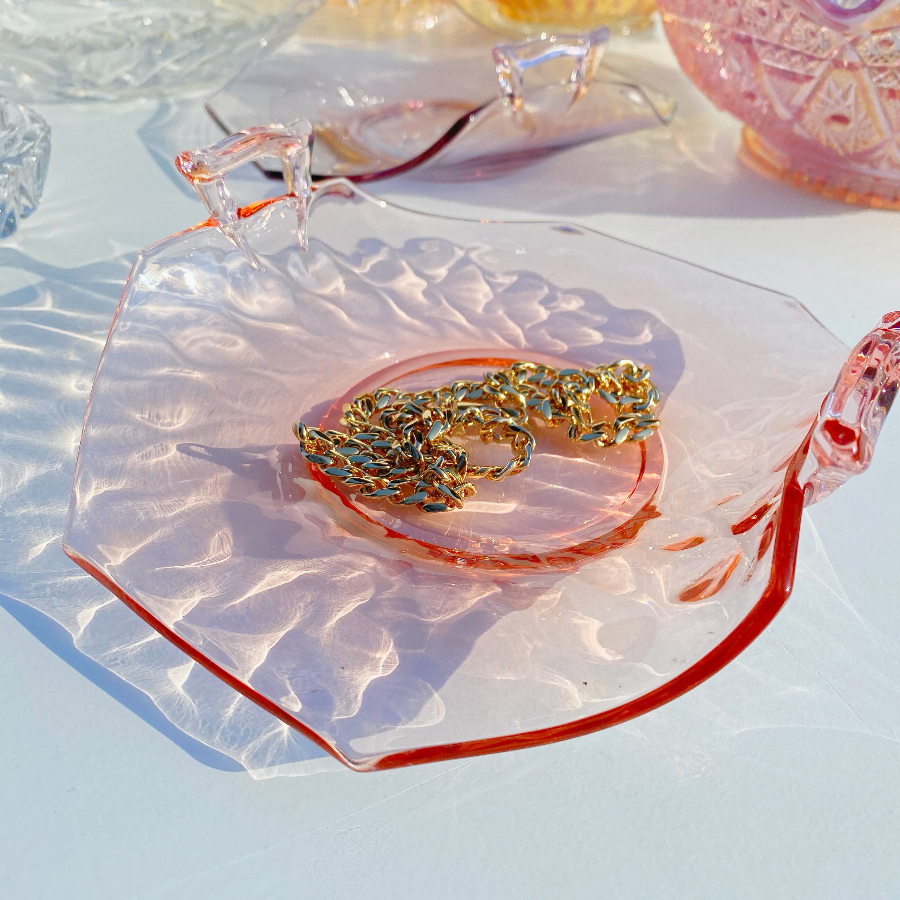 Vintage Pink Glass Tray