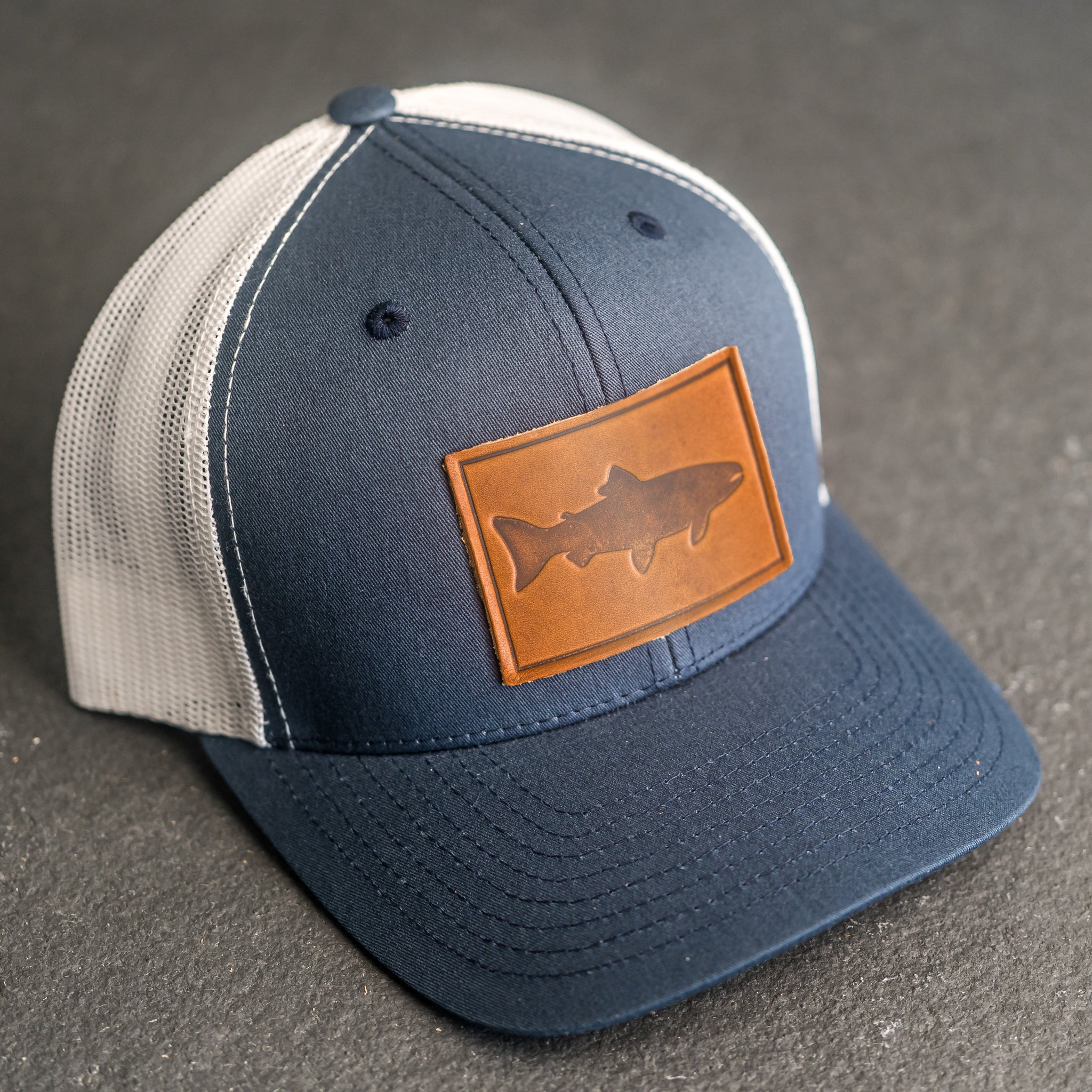 Bass Fish Trucker Hat - Navy