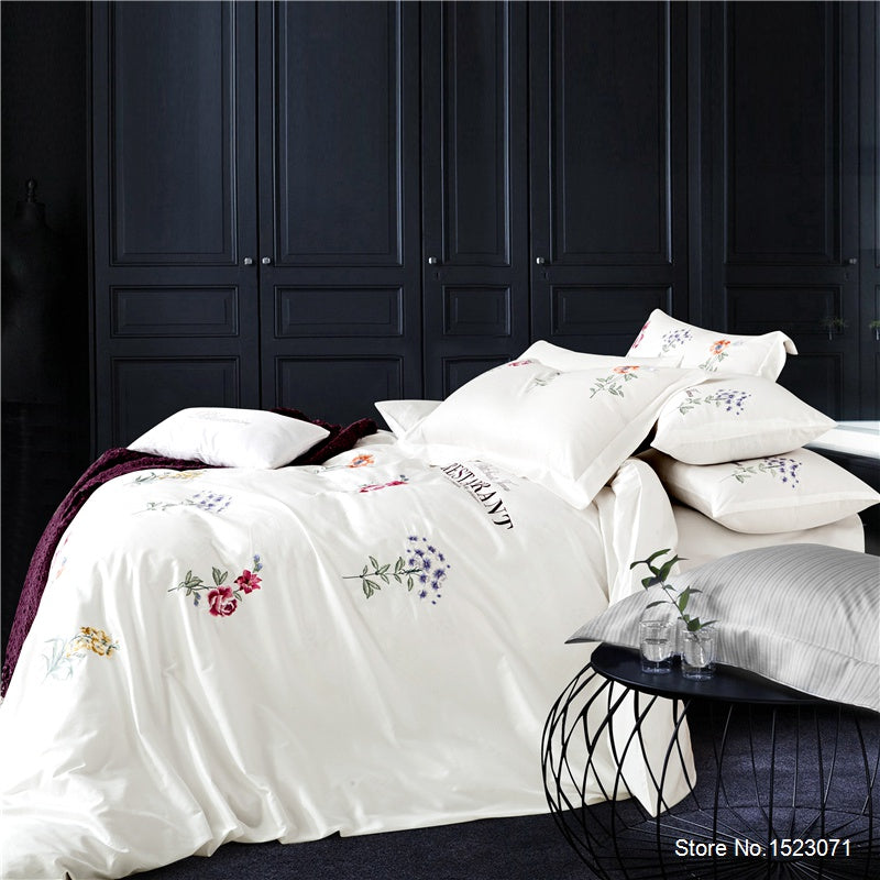 Luxury Embroidered White Purple 3d Bedding Sets I Sell What I Love