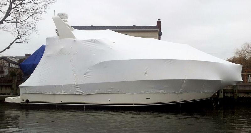 Shrink Wrapped Boat