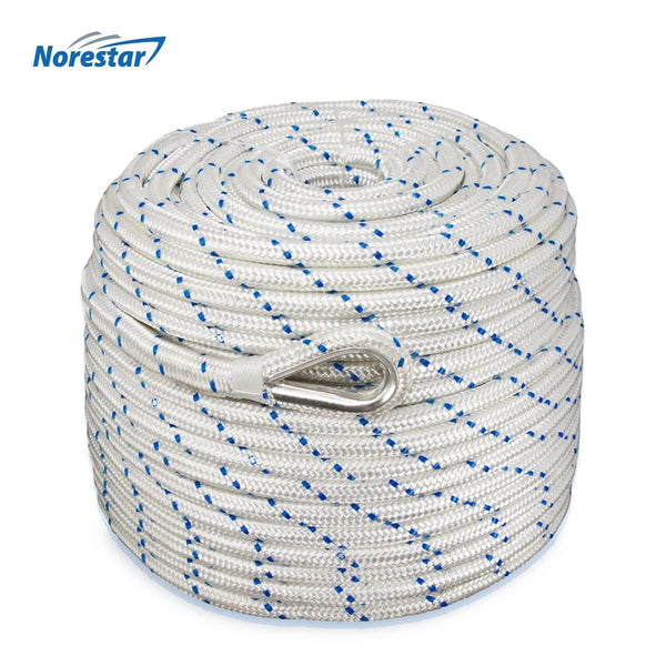 NovelBee 1//2/" x 100/' Nylon Double Braid Anchor Line Rope with Stainless Thimble